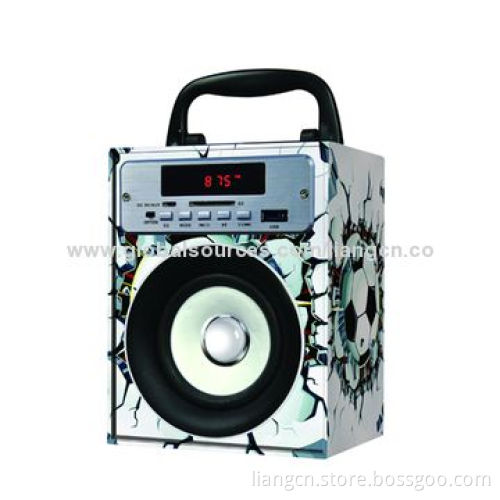 Outdoor wireless portable wooden Bluetooth speaker with SD/USB/FM radio